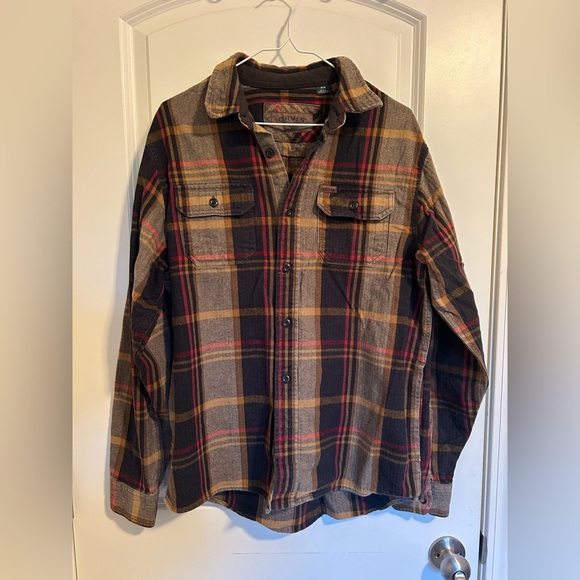 Orvis Mens Plaid Button-Up flannel Shirt - Picture 6 of 8